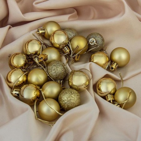 Set of balls plastic D-3 cm, 20 pcs "overflow" gold
