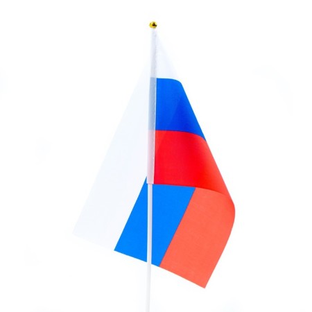 Russian flag, 20 x 30 cm, rod 40 cm, polyester silk-1
