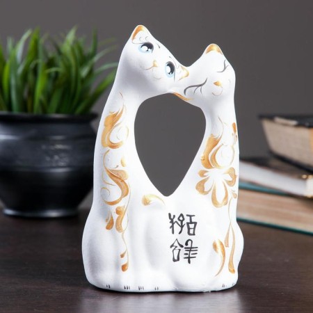 Figure "Cats lovers" white 6x11x17cm