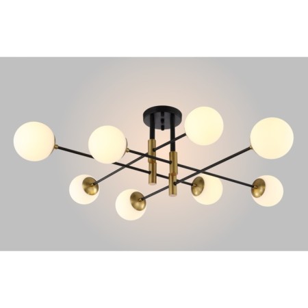 Ceiling Crystal Lux, Fidel 0630/106, E27, 8x60 W, 35x100x100 cm, Black color-1