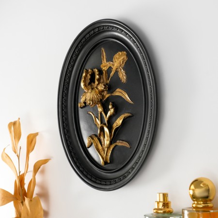 Panel interior polystone "Golden Irises" black 18x2x23 cm-1