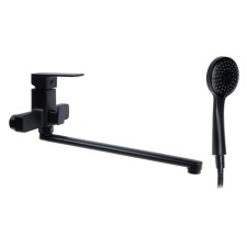 ACCOONA A71126F bath mixer, single -leaf, pour 350 mm, shower set, black
