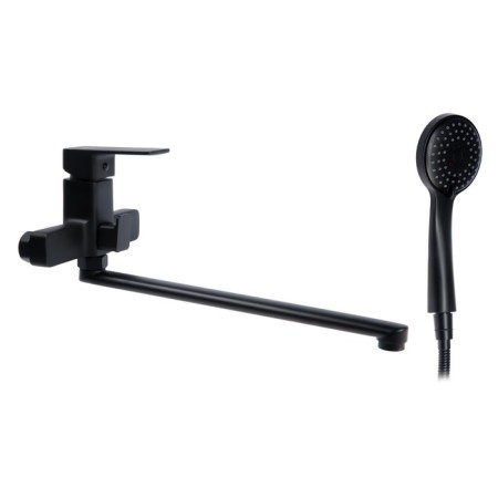 ACCOONA A71126F bath mixer, single -leaf, pour 350 mm, shower set, black