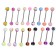 Piercing in the Language Language "Sede, l = 1.9 cm, color mix, FAS 10 pcs.