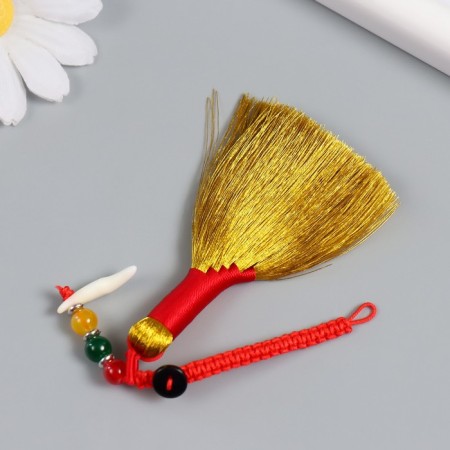Suspension Textile "Golden broom with a fang. Hieroglyph - happiness" 14.5 cm-2