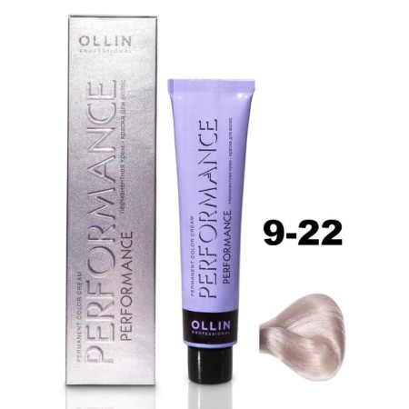 OLLIN PROFESSIONAL PERFORMANCE hair cream, tone 9/22 Violet blond, 60 ml