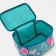 Cosmetic bag with zipper, turquoise color