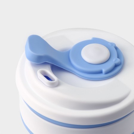 A folding glass with a lid “with you”, 350 ml, 8.5 × 14 cm, blue color-7