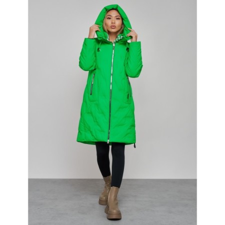 Coat insulated winter female, size 42, green color-6