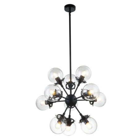 Suspended chandelier Ring 11xe27 40w, size 60x60x75-11 cm, black color-2
