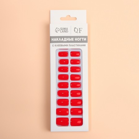 Falbings "Sunset", 24 pcs, with adhesive plates, shape soft square, red-4