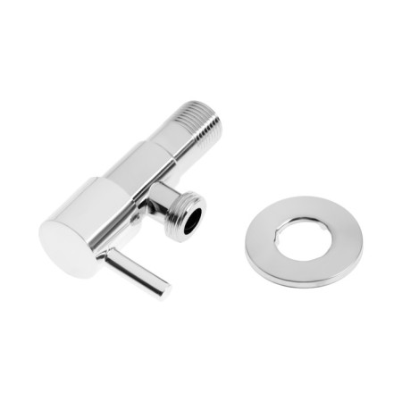 Кран угловой ZEIN engr, 1/2" х 1/2", кран-букса латунь/керамика, нерж. сталь, хром-4
