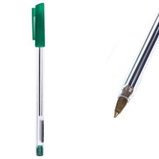 Ballic handle 0.7 mm, green rod, transparent body with a green cap