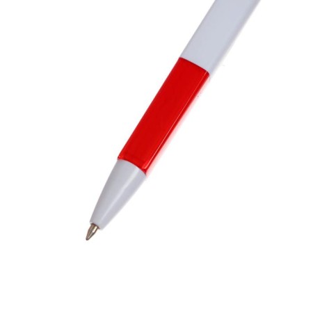 Ballic handle, automatic, under the logo, white with a red rubber holder and clip-1