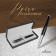 Gift handle, ballpoint "classics", in the leatherette case, black-silver