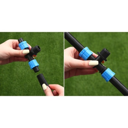 T-shaped connector for drip tape, 1/2 "(12 mm)-16 mm-16 mm, plastic, Greengo-2