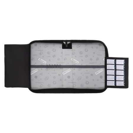 Penal 1 section 140 x 210 x 40 mm, folding pocket and cosmetic bag, fabric, calligrata topontent "Call Panic"-4