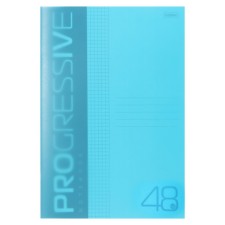 A4 notebook, 48 sheets, in a cage, progressive, plastic cover, block 65 g/m2, turquoise