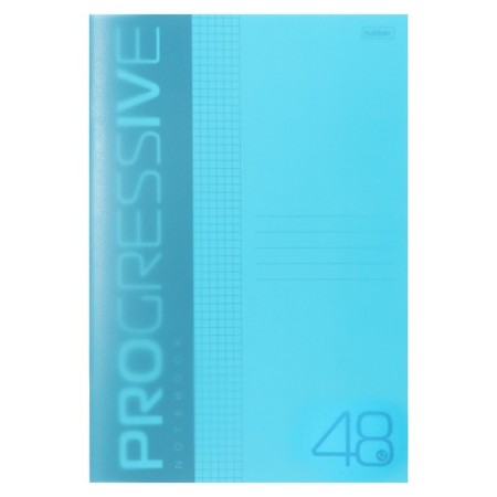 A4 notebook, 48 sheets, in a cage, progressive, plastic cover, block 65 g/m2, turquoise