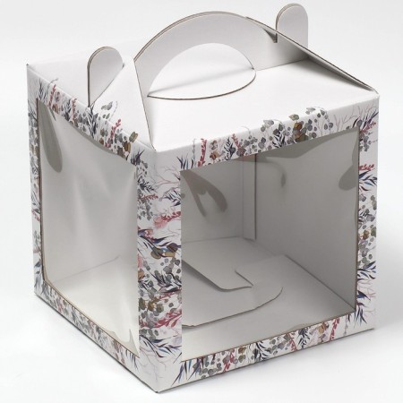 Confectionery box with a window, a chest, packaging, a “delicate wreath” 20 x 20 x 20 cm-1