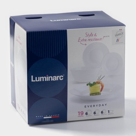 Dining Luminarc Eryday Service, 19 items, D = 24/22/19, glass -ceramic, white-7
