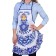 Apron "Matryoshka", Gzhel, souvenir, with oxen, without a pocket