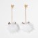 New Year's Earrings "Balls" deer horns, black and white color in gold