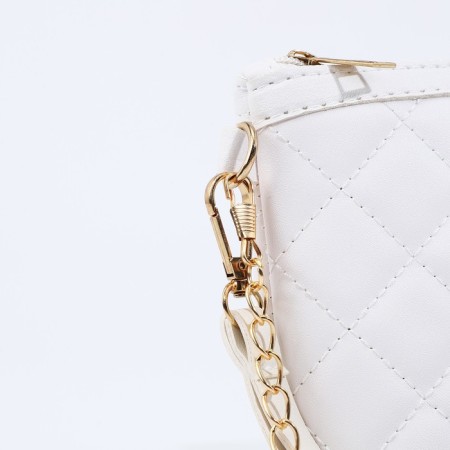 Bag Cross-Bodi with a zipper, white color-5