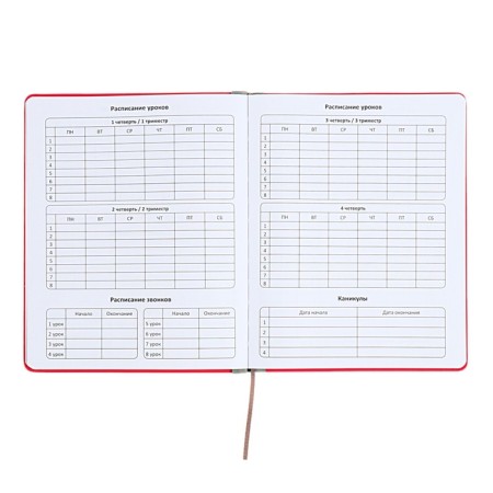 Universal diary for grades 1-11 Excellence, solid cover of artificial leather, silkography, lies, 48 ​​sheets, pink-5