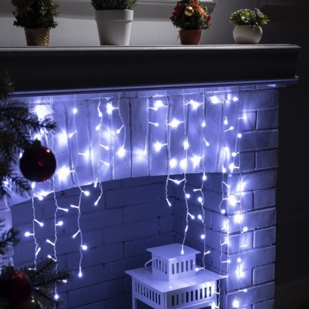 Garland "fringe-arka" 1 × 1 m, IP20, transparent thread, 126 LED, white glow, 8 modes, 220 V-2