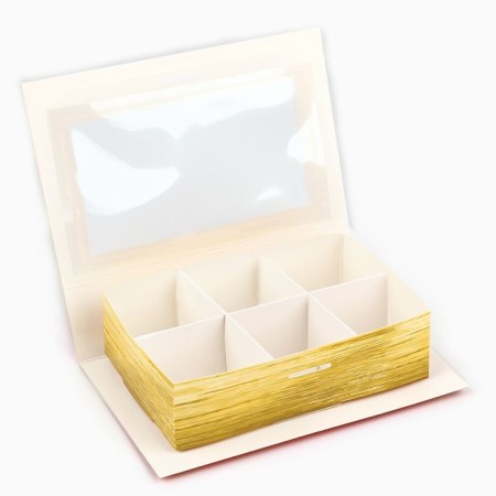 Box for 6 sweets with cells "Winter Post" 14.8 x 9.5 x 3.5 cm, New Year-5