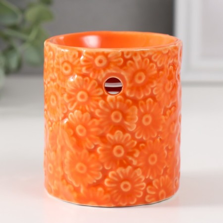 Aroma lamp ceramics "chamomile" orange 6.7x6.7x7.5 cm