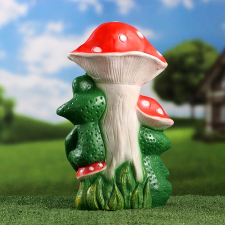 Garden figure "Frog under fly agaric" 40x26cm-2