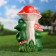 Garden figure "Frog under fly agaric" 40x26cm