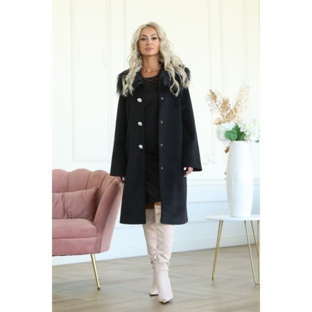 Female coat, size 42, black color-10