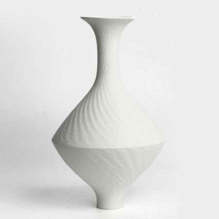 Vase for flowers decorative "Stella" color white 25 x 16 x 16 cm