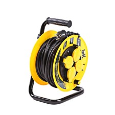 An extension cord on the coil IEK Industrial Plus, Criminal Code, 4 Rosettes, 20 m, thermal heat., 3x1.5mm2, IP44, 37425