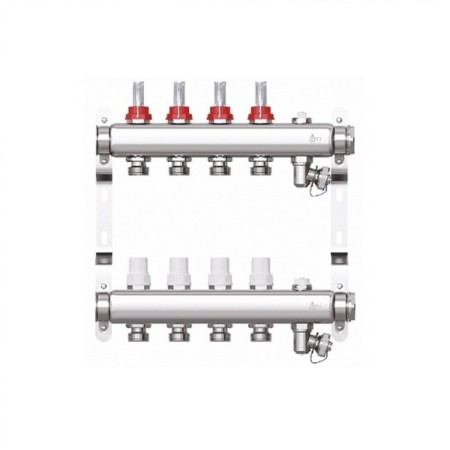 Collector Group STI, 1 "X3/4", 4 outputs, with consumables, stainless steel