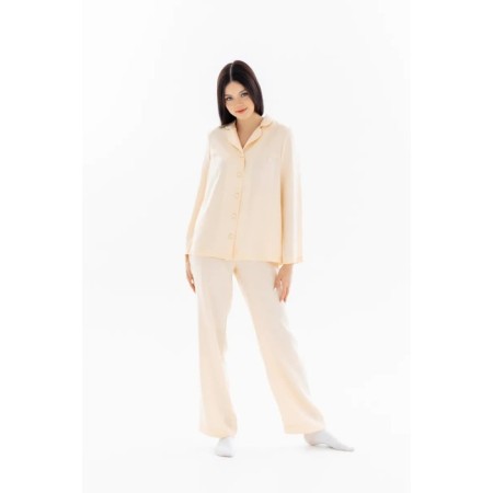 Women's shirt with long sleeve, size 50, peach color-4