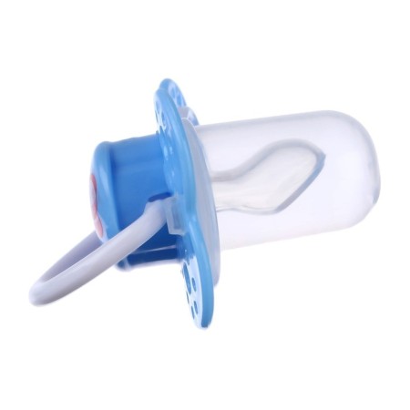 Nipple - orthodontic dummy, silicone, “butterfly”, with a cap, +0 sins., Blue color-4