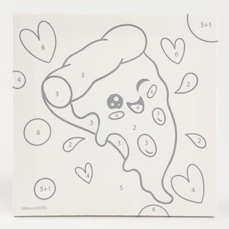 Picture on numbers on canvas with a subframe for children "Appetizing piece", 17 x 17 cm-2