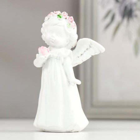 Polystone souvenir "Snowthrough angel-girl in a wick with a rose" MIX 11x8.5x5 cm-4