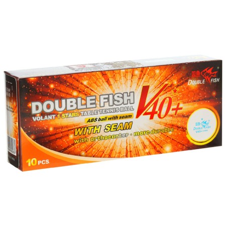 Table tennis balls Double Fish, 1 star, 10 pcs., Diameter 40+