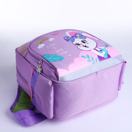 Baby backpack on lightning, 3 outer pockets, purple color-3