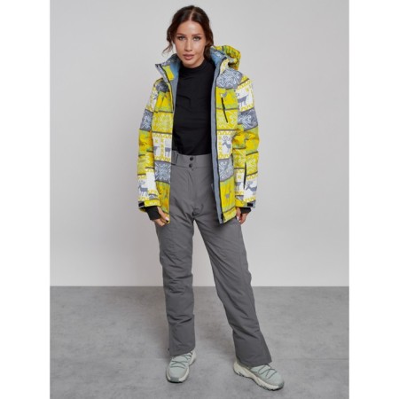 Ski jacket female, size 48, yellow color-7