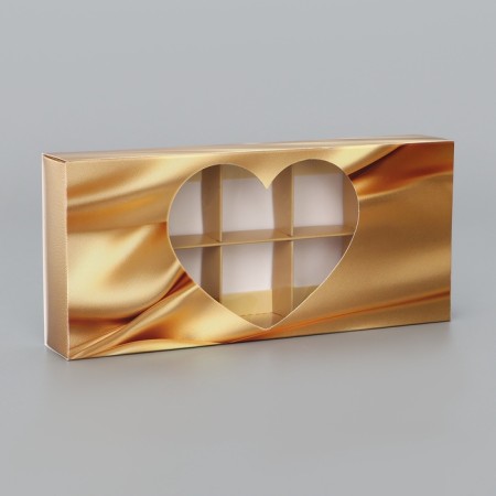 Folding box for 10 sweets "with love", 9.8 x 22 x 3.5 cm. Confectionery packaging-1