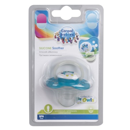 Silicone Syilicone Dummia OWL, from 6 to 18 months, color mix-3