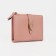 Women's wallet on the button, beige-pink color