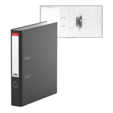A4, 50 mm registrar, Erichkrause Standard, Bumvinyl, with label on the spine, lower metal Kant, Black