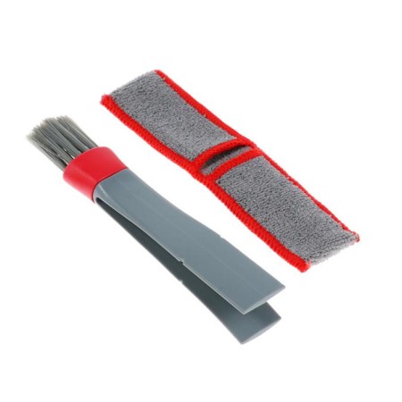 Brush for cleaning hard-to-reach places in the passenger compartment, 18 cm, gray-red-4